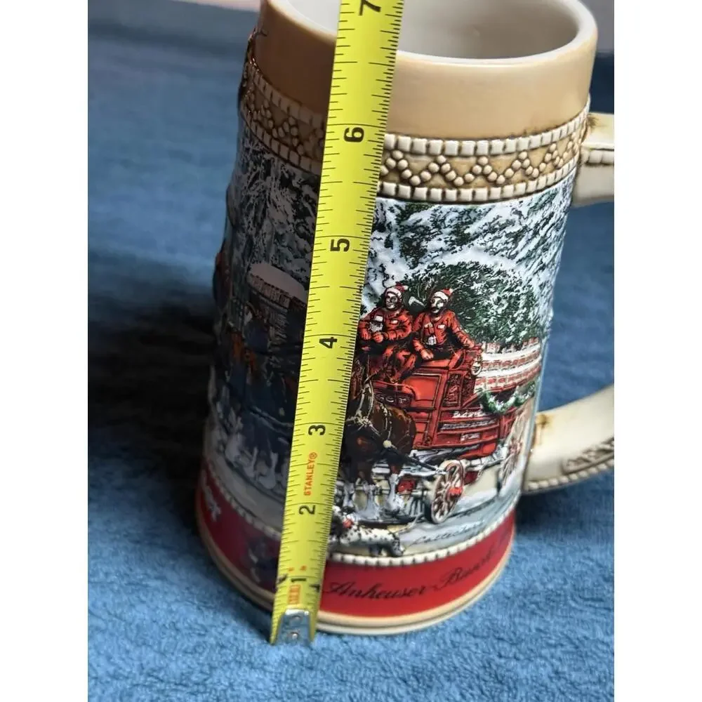 Vintage 1987 Budweiser Holiday Beer Stein Mug Clydesdale Ceramarte 